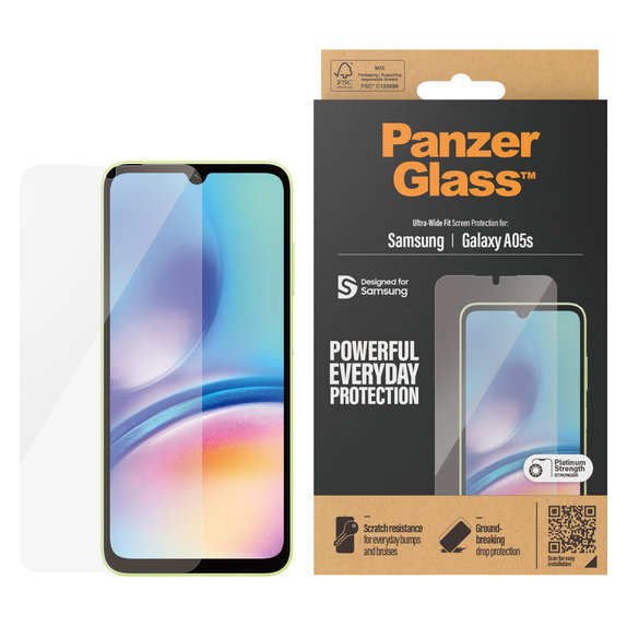 Vetro temperato UWF per Samsung Galaxy A05s, Trasparente, PanzerGlass