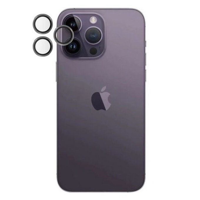 Protezione obiettivo fotocamera posteriore Hoops per iPhone 14 Pro a 14 Pro Max, Black, PanzerGlass