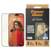 Vetro temperato UWF Eyecare con applicatore per iPhone 15 Pro, Nero, PanzerGlass