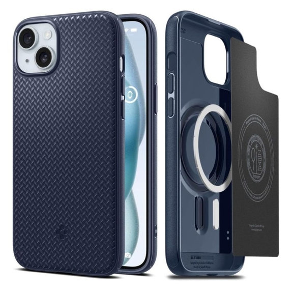 Custodia Mag Armor con MagSafe per iPhone 15, Navy Blue, Spigen