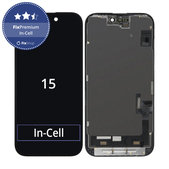 Schermo In-Cell FHD per iPhone 15, Vetro touch con cornice, FixPremium
