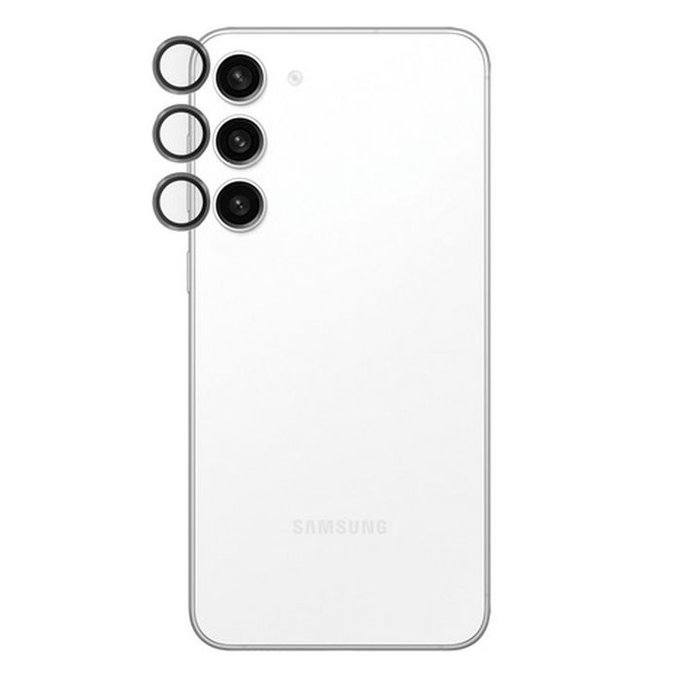 Protezione obiettivo fotocamera posteriore Hoops per Samsung S23 FE, Black, PanzerGlass