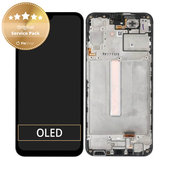 Schermo per Samsung A25 A256B, Black, Vetro touch con cornice, GH82-33214A, Genuine Service Pack