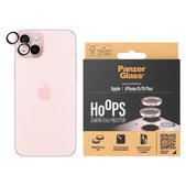 Protezione obiettivo fotocamera Hoops per iPhone 15/15 Plus, Rosa, PanzerGlass