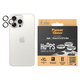 Protezione obiettivo fotocamera Hoops per iPhone 15 Pro/15 Pro Max, White Metal, PanzerGlass