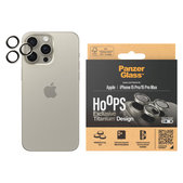 Protezione obiettivo fotocamera Hoops per iPhone 15 Pro/15 Pro Max, Natural Titanium, PanzerGlass