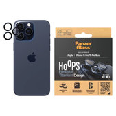 Protezione obiettivo fotocamera Hoops per iPhone 15 Pro/15 Pro Max, Blue Titanium, PanzerGlass