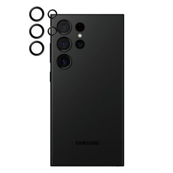 Protezione obiettivo fotocamera posteriore Hoops per Samsung S24 Ultra, Black, PanzerGlass