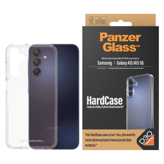 Custodia HardCase D3O per Samsung Galaxy A15/A15 5G, Trasparente, PanzerGlass