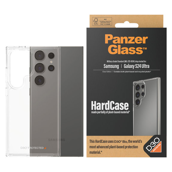 Custodia HardCase D3O per Samsung Galaxy S24 Ultra, Trasparente, PanzerGlass