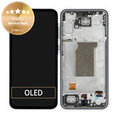 Schermo per Samsung A35 A356B, Awesome Navy, Vetro touch con cornice, GH82-34223A, Genuine Service Pack