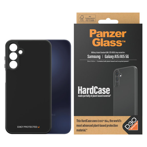 Custodia HardCase D3O per Samsung Galaxy A15/A15 5G, Nero, PanzerGlass