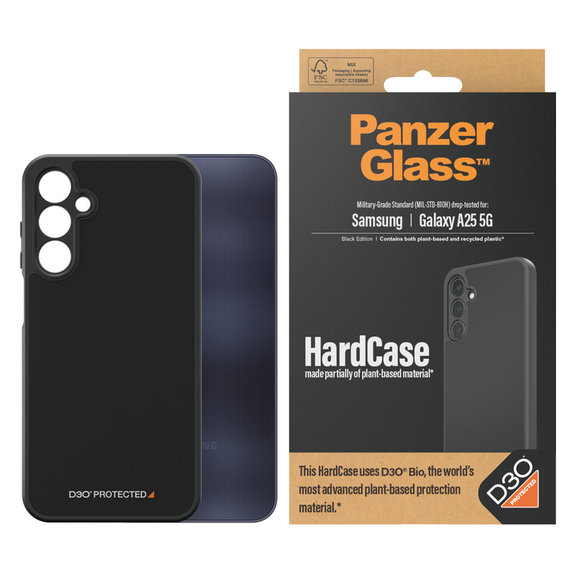 Custodia HardCase D3O per Samsung Galaxy A25 5G, Nero, PanzerGlass