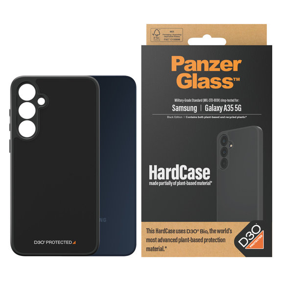Custodia HardCase D3O per Samsung Galaxy A35 5G, Nero, PanzerGlass