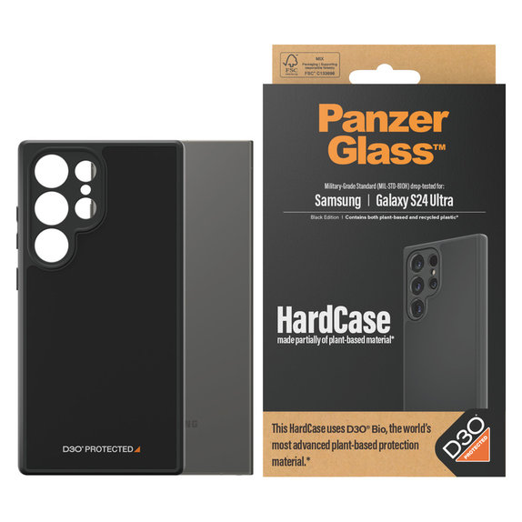 Custodia HardCase D3O per Samsung Galaxy S24 Ultra, Nero, PanzerGlass