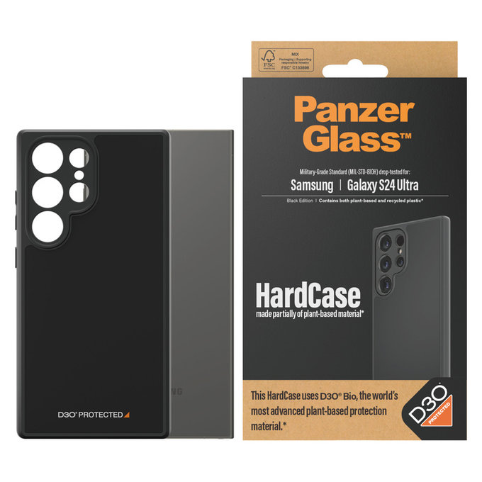 Custodia HardCase D3O per Samsung Galaxy S24 Ultra, Nero, PanzerGlass