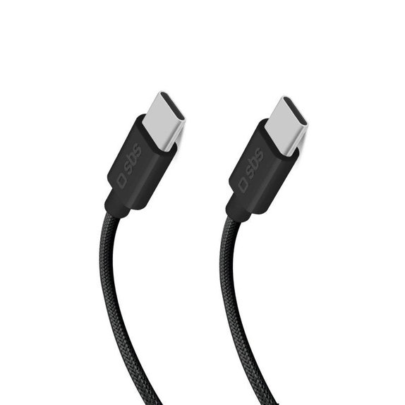 Cavo intrecciato da USB-C a USB-C PD 100W 1,5 m, Black, SBS