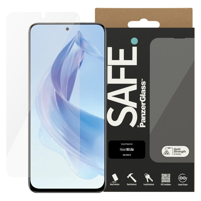 Vetro temperato UWF per Honor 90 Lite, Nero, SAFE by PanzerGlass