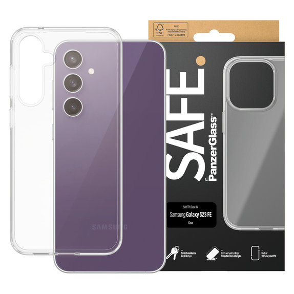 Custodia TPU per Samsung Galaxy S23 FE, Trasparente, SAFE by PanzerGlass