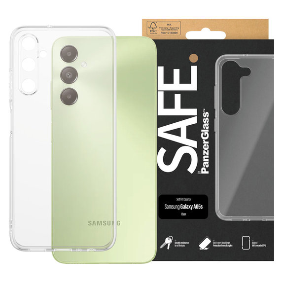 Custodia TPU per Samsung Galaxy A05s, Trasparente, SAFE by PanzerGlass