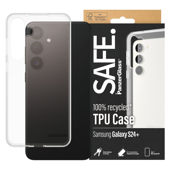 Custodia TPU per Samsung Galaxy S24+, Trasparente, SAFE by PanzerGlass
