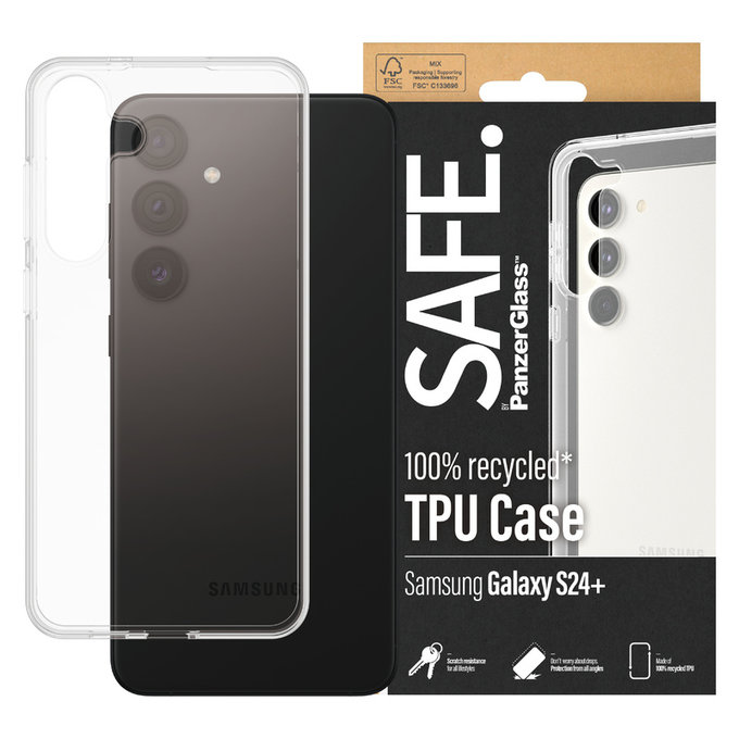Custodia TPU per Samsung Galaxy S24+, Trasparente, SAFE by PanzerGlass
