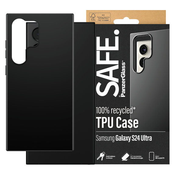 Custodia TPU per Samsung Galaxy S24 Ultra, Nero, SAFE by PanzerGlass