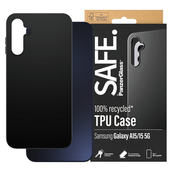Custodia TPU per Samsung Galaxy A15/A15 5G, Nero, SAFE by PanzerGlass