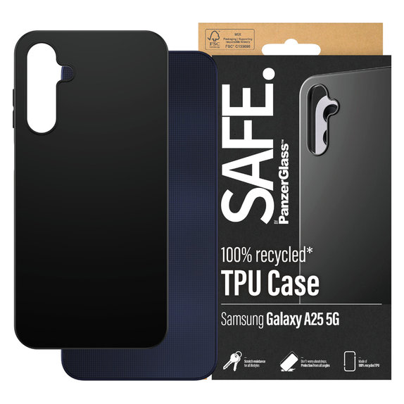 Custodia TPU per Samsung Galaxy A25 5G, Nero, SAFE by PanzerGlass