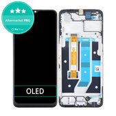 Schermo OLED per Oppo A78 4G CPH2565, Mist Black, Vetro touch con cornice