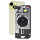 Vetro scocca posteriore con lente fotocamera, piastra metallica e magneti MagSafe per iPhone 15, Yellow