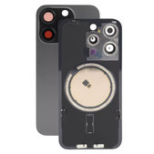 Vetro scocca posteriore con lente fotocamera, piastra metallica e magneti MagSafe per iPhone 15 Pro, Black Titanium