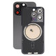 Vetro scocca posteriore con lente fotocamera, piastra metallica e magneti MagSafe per iPhone 15 Pro, Black Titanium