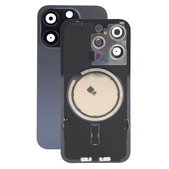 Vetro scocca posteriore con lente fotocamera, piastra metallica e magneti MagSafe per iPhone 15 Pro, Blue Titanium