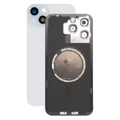 Vetro scocca posteriore con lente fotocamera, piastra metallica e magneti MagSafe per iPhone 15 Plus, Blue