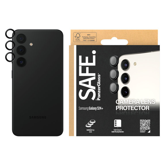 Protezione obiettivo fotocamera per Samsung Galaxy S24/S23/S23+, Nero, SAFE by PanzerGlass