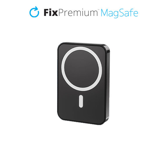 Power Bank MagSafe con supporto 5000mAh, Black, FixPremium