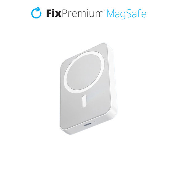 Power Bank MagSafe con supporto 5000mAh, White, FixPremium