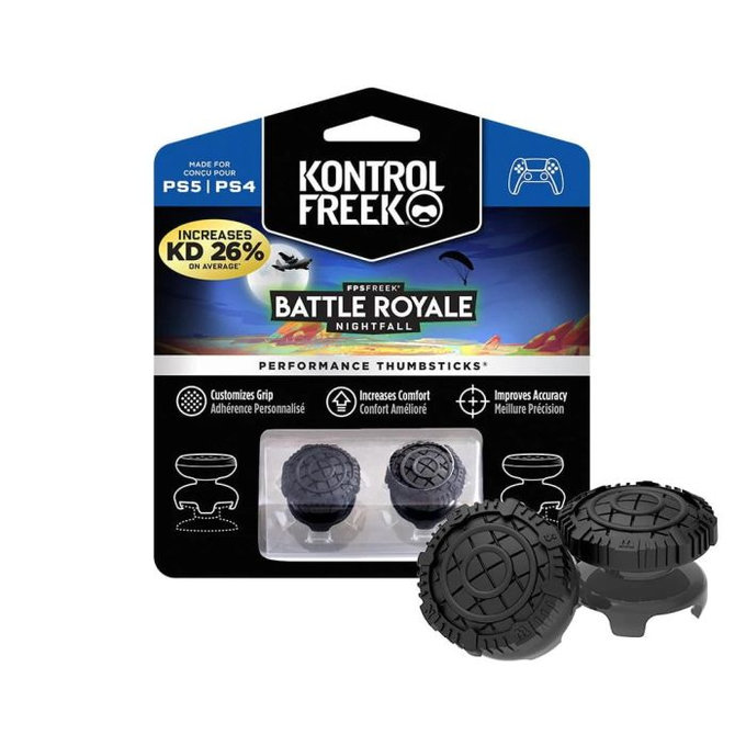 Cappucci estesi per levette controller Battle Royale per PS4/PS5, Black, Kontrol Freek