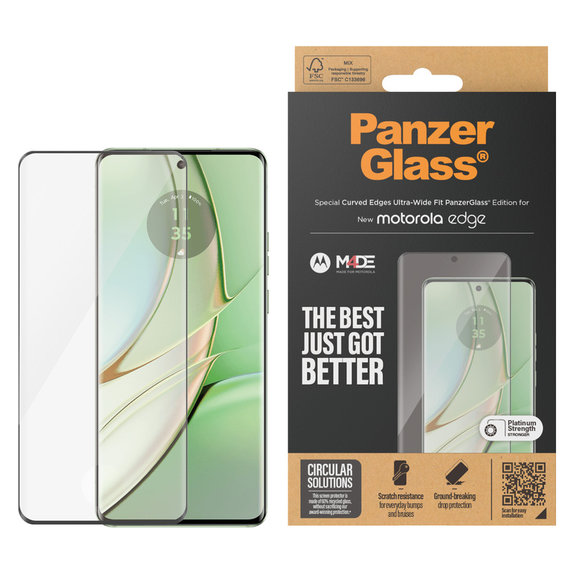 Vetro temperato UWF per Motorola Edge 50 Pro, Nero, PanzerGlass