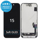 Schermo Soft OLED per iPhone 15, Vetro touch con cornice, FixPremium