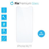 Vetro temperato 10 pz. per iPhone XR, 11, FixPremium