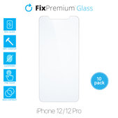 Vetro temperato 10 pz. per iPhone 12, 12 Pro, FixPremium