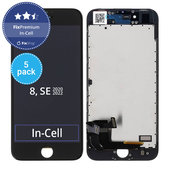 Schermo 5 Pack In-Cell per iPhone 8, SE (2020), SE (2022), Black, Vetro touch con cornice, FixPremium