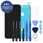 Schermo In-Cell FHD per iPhone 11, Vetro touch con cornice, Adesivo (Adhesive), Vetro temperato, Kit di attrezzi, FixPremium