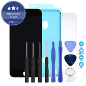 Schermo In-Cell per iPhone 8, SE (2020), SE (2022), Black, Vetro touch con cornice, Adesivo (Adhesive), Vetro temperato, Kit di attrezzi, FixPremium