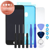 Schermo per iPhone 8, SE (2020), SE (2022), Black, Vetro touch con cornice, Adesivo (Adhesive), Vetro temperato, Kit di attrezzi, Refurbished