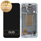 Schermo per Samsung A55 A556B, Awesome Iceblue, Vetro touch con cornice, GH82-34305B, Genuine Service Pack