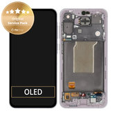 Schermo per Samsung A55 A556B, Awesome Lilac, Vetro touch con cornice, GH82-34305C, Genuine Service Pack