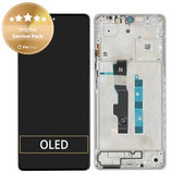 Schermo per Xiaomi Redmi Note 13 5G 2312DRAABC, Arctic White, Vetro touch con cornice, 5600040N1700, Genuine Service Pack
